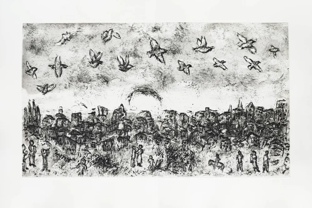 Eau-Forte Chagall - Et sur la terre