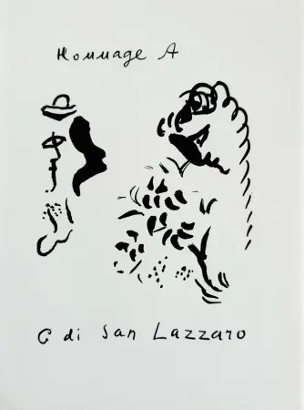 Lithographie Chagall - Hommage à San Lazzaro