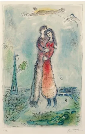 Lithographie Chagall - La Joie