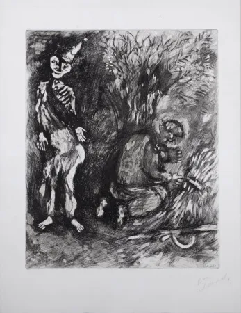 Eau-Forte Et Aquatinte Chagall - La mort et le bûcheron (Death and the Woodcutter, from the fables of La Fontaine)