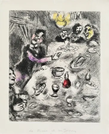 Eau-Forte Chagall - La Rieur et Les Poissons