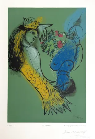 Gravure Sur Bois Chagall - La Sirene