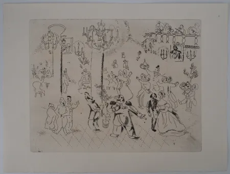 Gravure Chagall - La soirée chez le gouverneur