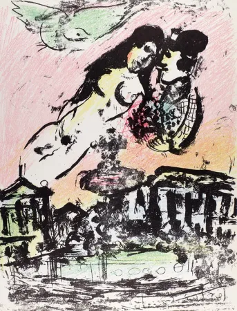 Lithographie Chagall - Le ciel amoureux