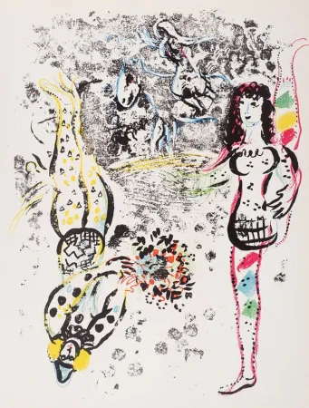 Lithographie Chagall - Le jeu des acrobates