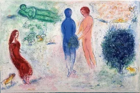 Lithographie Chagall - Le jugement de Chloé