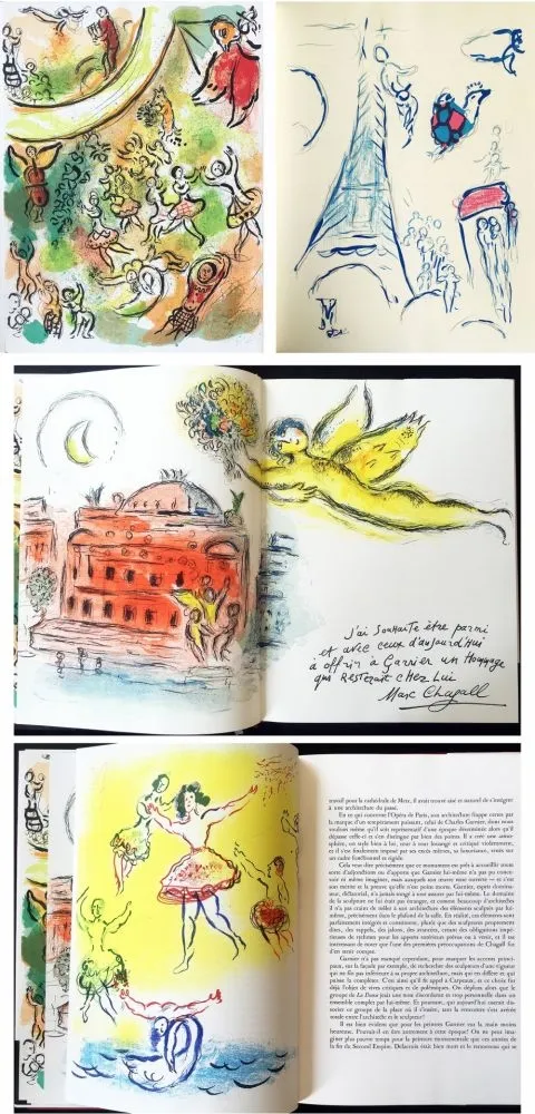 Livre Illustré Chagall - LE PLAFOND DE L'OPERA DE PARIS. Lithographie originale de Marc Chagall (1965).