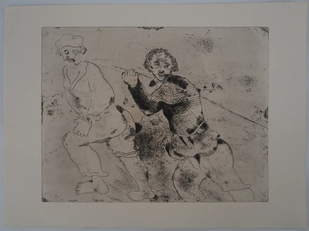 Gravure Chagall - Le retour de pêche (Les haleurs)
