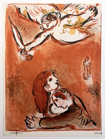Lithographie Chagall - LE VISAGE D'ISRAËL (The face of Israel) (Dessins pour le Bible, 1960)