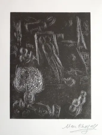 Linogravure Chagall - L'envol