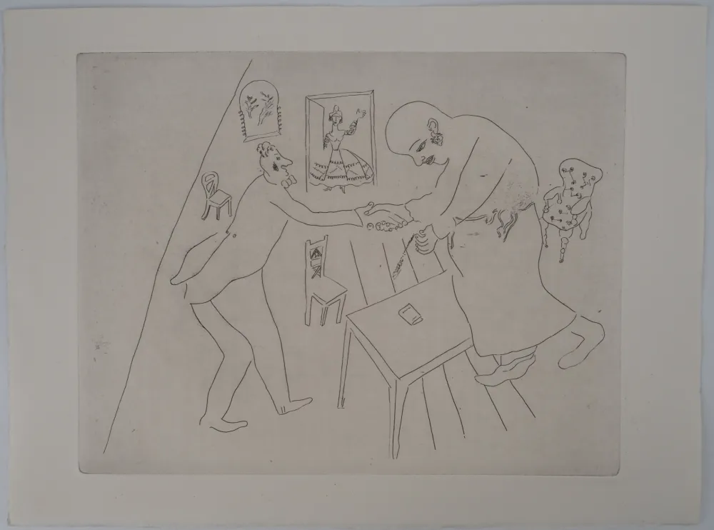 Gravure Chagall - Les adieux de Tchitchikov à Manilov