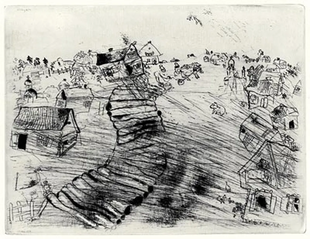 Eau-Forte Chagall - Les Ames Mortes