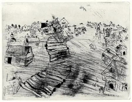 Eau-Forte Chagall - Les Ames Mortes