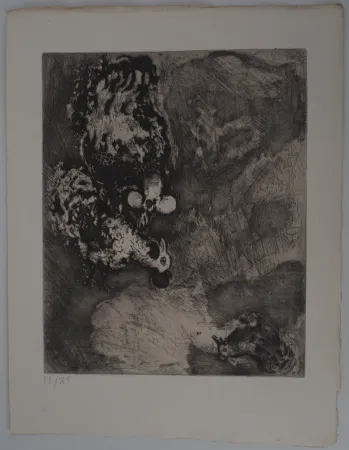 Gravure Chagall - Les deux coqs