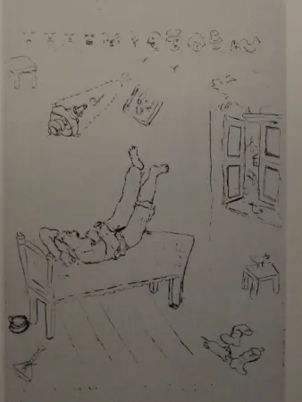 Eau-Forte Chagall - Les sept Peches Capitaux: La Paresse 1