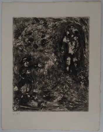 Gravure Chagall - L'ours et le jardinier (L'ours et l'amateur de jardins)
