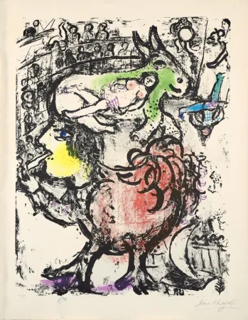Lithographie Chagall - Marc Chagall (1887-1985) - Circus Pirouette - Color lithograph on Arches paper - 1961