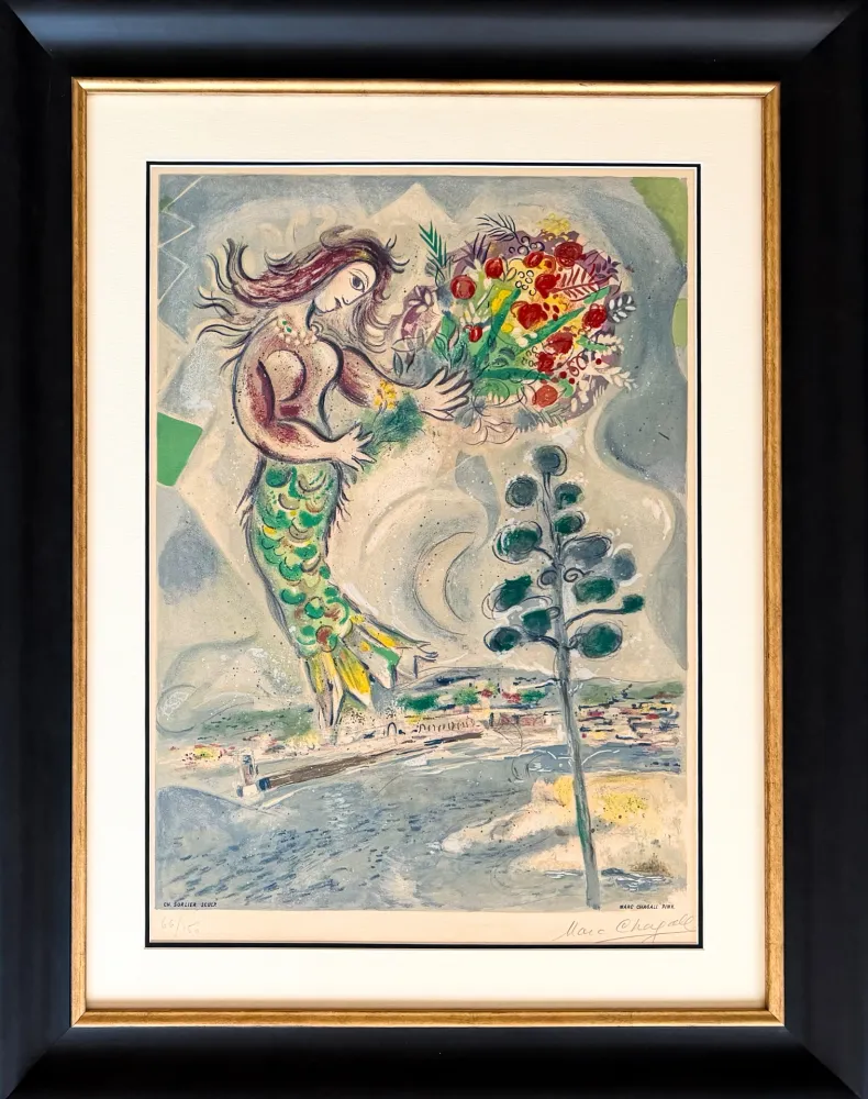 Lithographie Chagall - Marc Chagall (1887–1985) - Sirène au pin - Color lithograph on Arches paper - 1967