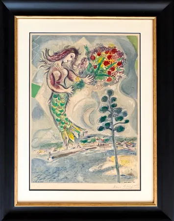 Lithographie Chagall - Marc Chagall (1887–1985) - Sirène au pin - Color lithograph on Arches paper - 1967