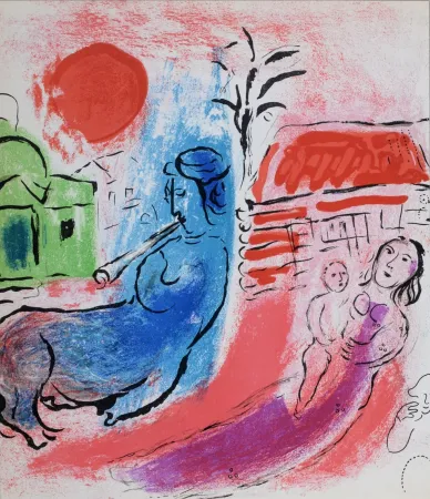 Lithographie Chagall - Maternité au Centaure