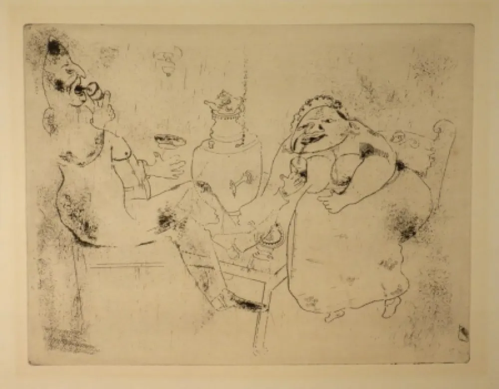 Eau-Forte Chagall - (Nicolas Gogol, Les Ames Mortes, 18)