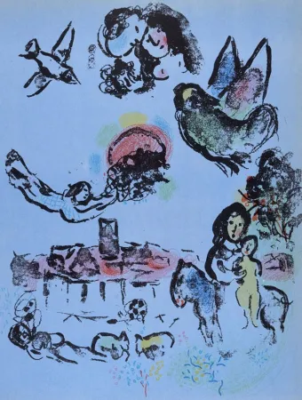 Lithographie Chagall - Nocturne in Vence