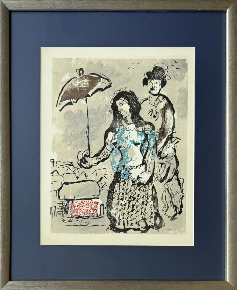 Gravure Sur Bois Chagall - Poèmes, Planche IV