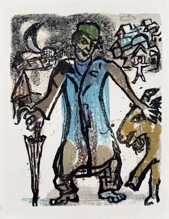 Gravure Sur Bois Chagall - Poèmes, Planche XVII