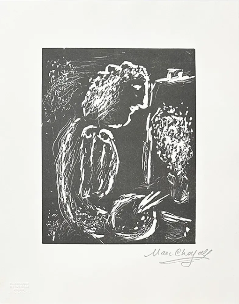 Linogravure Chagall - Pour Vava, planche 1
