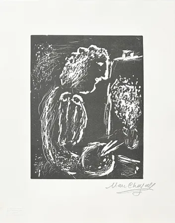 Linogravure Chagall - Pour Vava, planche 1