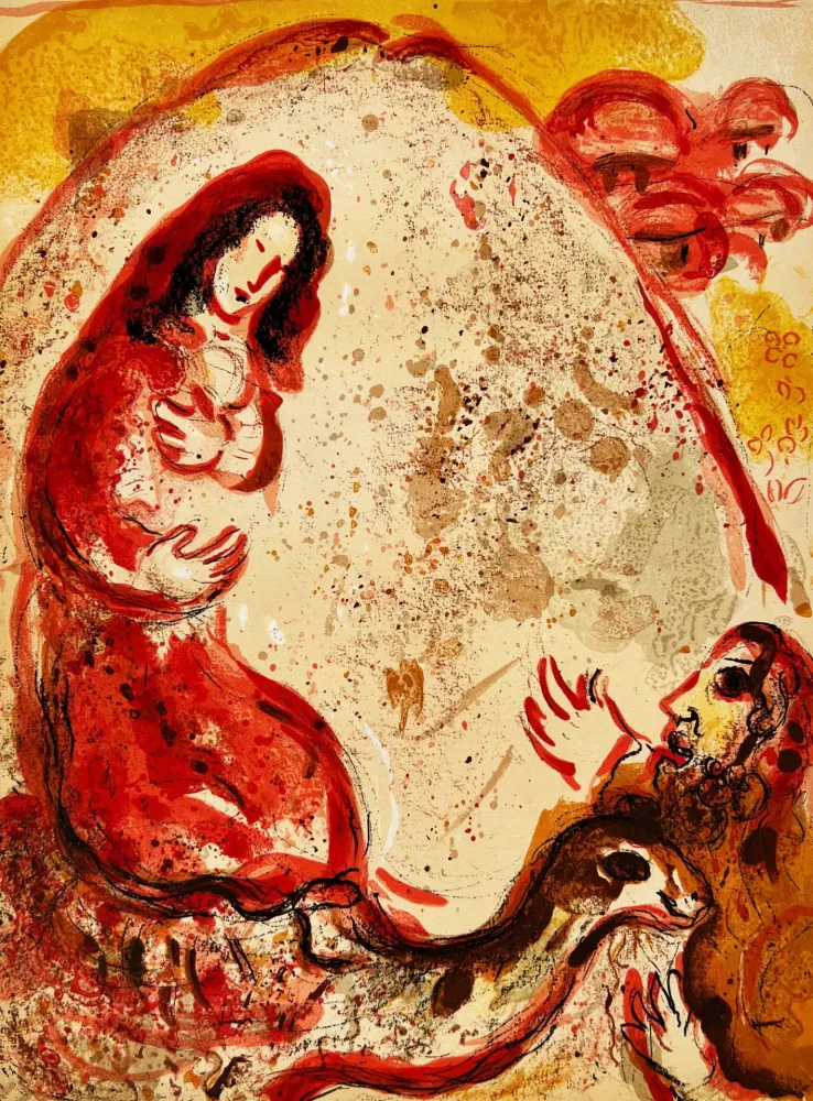 Lithographie Chagall - Rachel Steals Her Father’s Graven Images