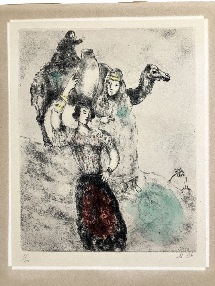 Eau-Forte Chagall - Rebecca à la fontaine circa 1931-1939