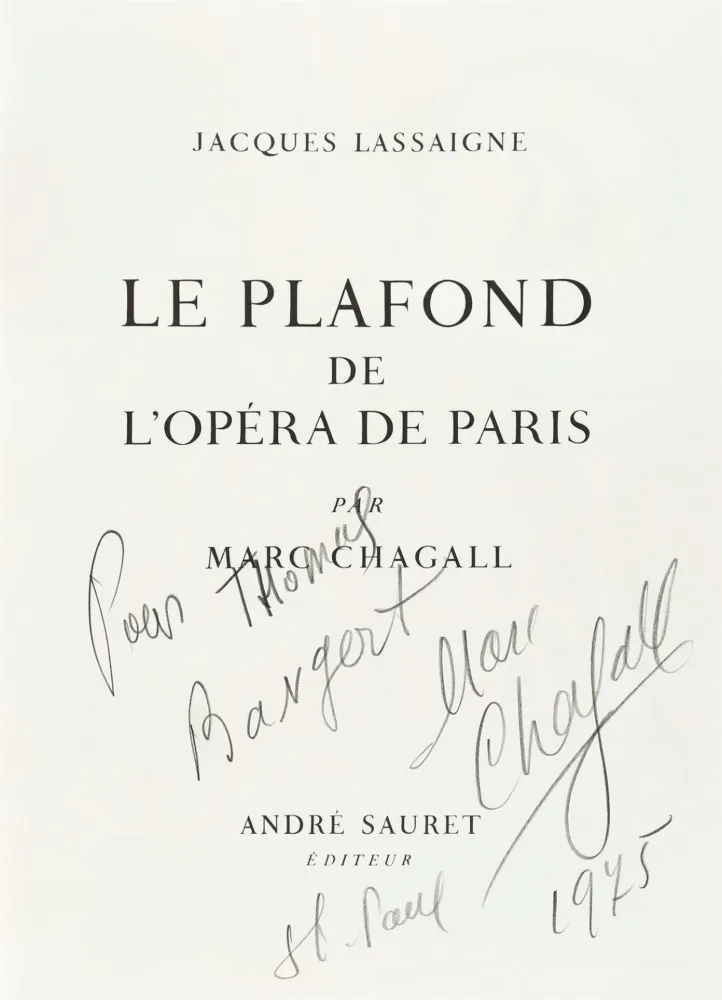 Livre Illustré Chagall - Signed and dedicated-Le Plafond de l’Opéra de Paris