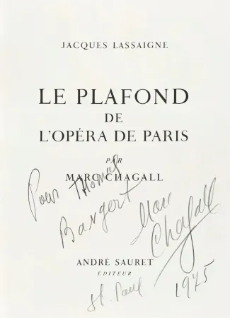 Livre Illustré Chagall - Signed and dedicated-Le Plafond de l’Opéra de Paris