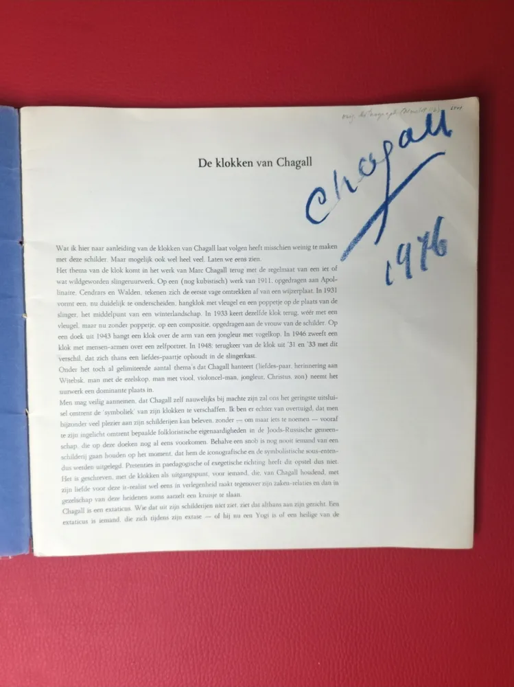 Livre Illustré Chagall - Signed - De klokken van Chagall