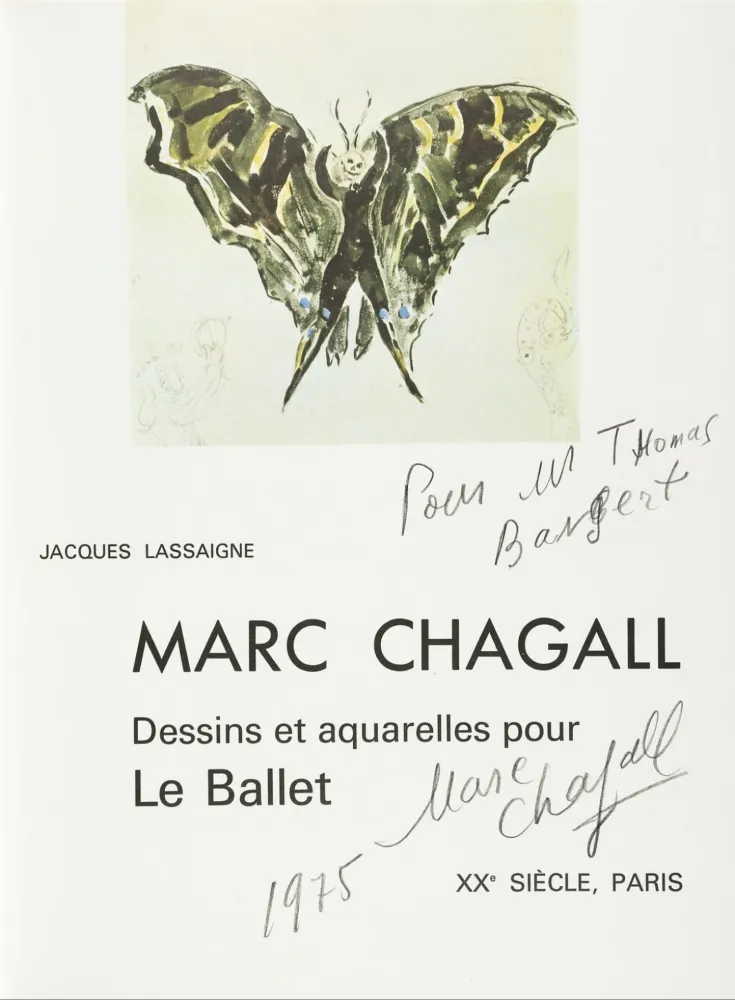 Livre Illustré Chagall - Signed & Dedicated - Dessins et aquarelles pour Le Ballet 