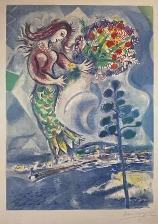 Lithographie Chagall - Sirène au Pin