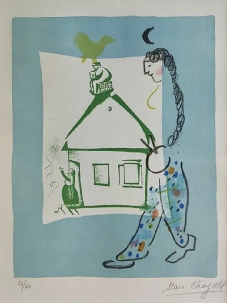 Lithographie Chagall - The House in My Village
