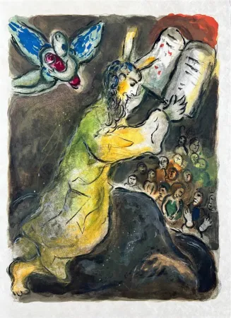 Lithographie Chagall - Then Moses assembled all the Congregation of the children of Israel, and sayde unto them...