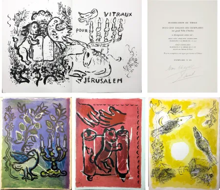 Livre Illustré Chagall - VITRAUX POUR JÉRUSALEM (THE JERUSALEM WINDOWS) DE LUXE EDITION SIGNED BY MARC CHAGALL.