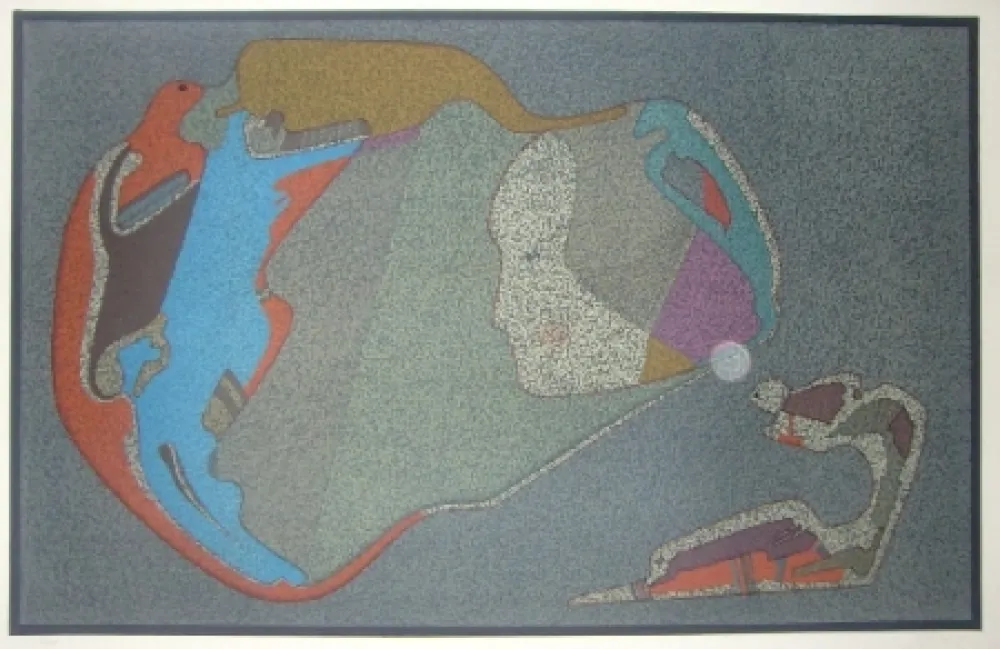 Lithographie Chemiakin - Visage monde