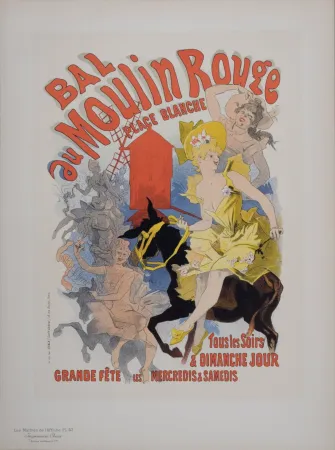 Lithographie Cheret - Bal du Moulin Rouge, Les Maitres de L’Affiche