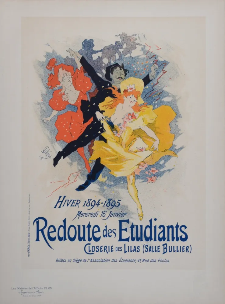 Lithographie Cheret - Redoute des Etudiants, Les Maitres de L’Affiche, 1897