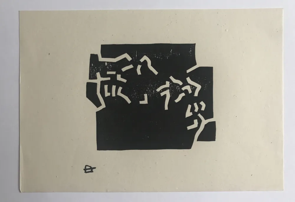 Gravure Sur Bois Chillida - Egokarri (Carte de Voeux 69)