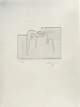 Gravure Chillida - Literature or Life (Esku XXXV, Hebrew version)