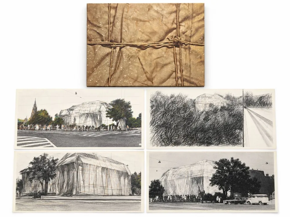 Sérigraphie Christo & Jeanne-Claude - Wrapped Kunsthalle Bern, Project (complete portfolio of four)