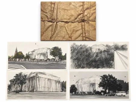 Sérigraphie Christo & Jeanne-Claude - Wrapped Kunsthalle Bern, Project (complete portfolio of four)