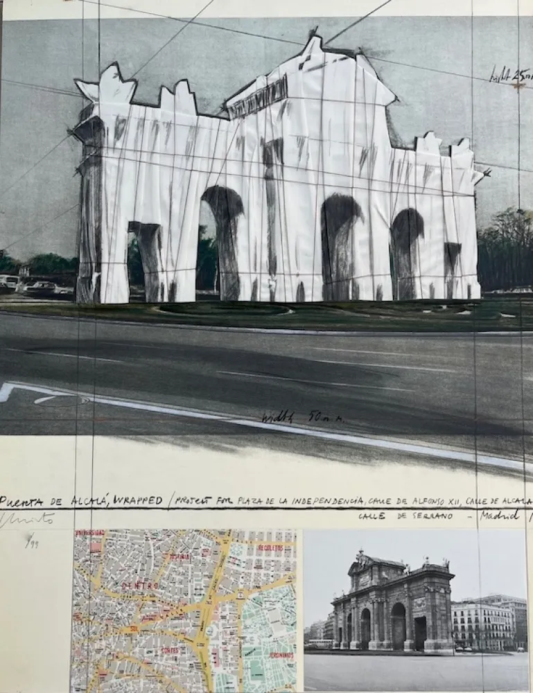 Lithographie Christo - Puerta de Alcalá, Envuelta / Proyecto para Madrid