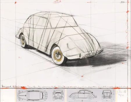 Sérigraphie Christo - Wrapped Volkswagen, Project for 1961 Volkswagen Beetle Saloon