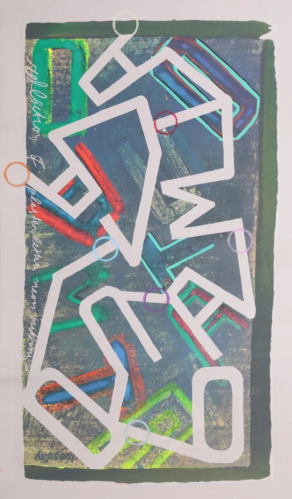 Sérigraphie Chryssa - Constructions: Reflections of Plaster Letter Neon Tubing